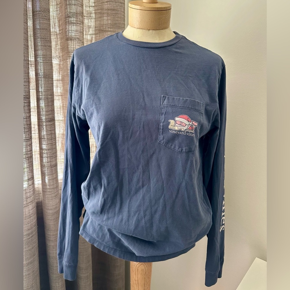 Vineyard Vines Women’s Long-sleeve Merry Christmas/Santa T-shirt XS